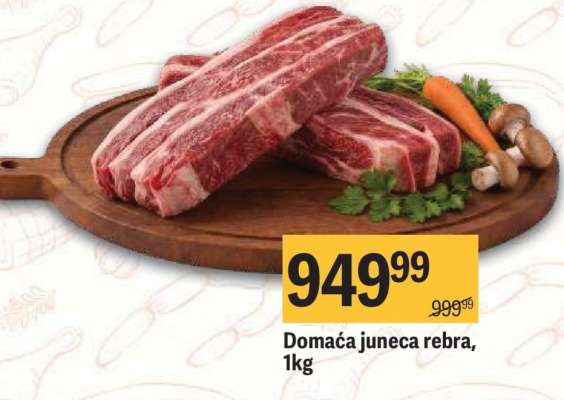 Domaća juneća rebra, 1kg
