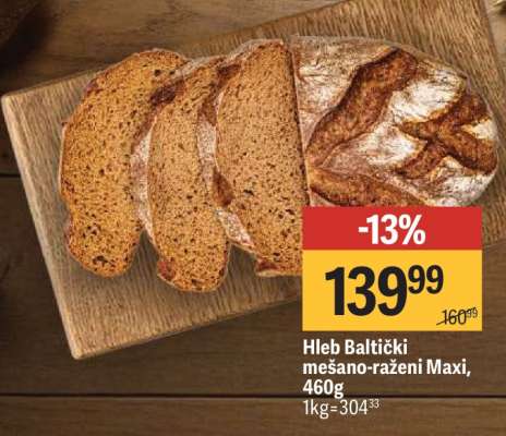 Hleb Baltički mešano raženi Maxi 460g