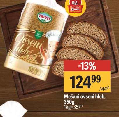 Mešani ovseni hleb 350g