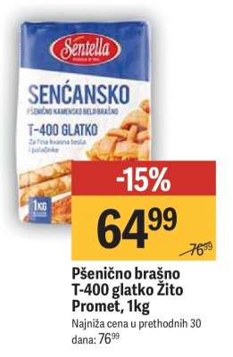Pšenično brašno T 400 glatko Zito Promet 1kg