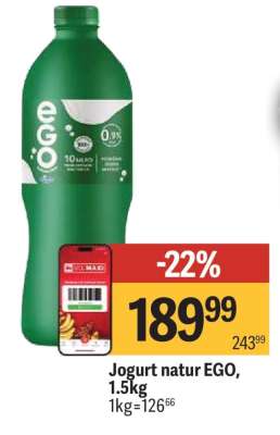Jogurt natur EGO, 1,5kg