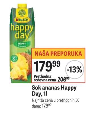 Sok ananas Happy Day, 1l
