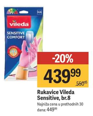 Rukavice Vileda Sensitive, br.8