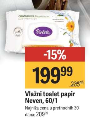 VLAŽNI TOALET PAPIR Neven 60/1