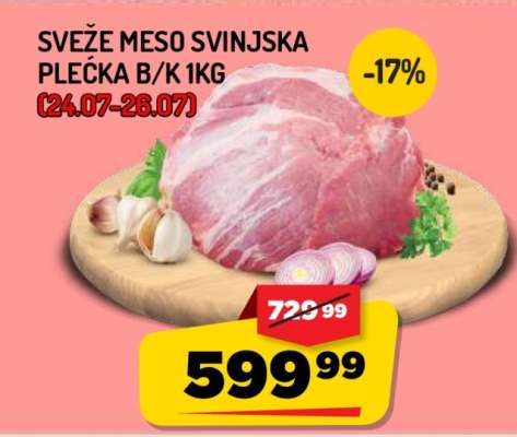Svěže maso svinjska plečka B/K 1kg