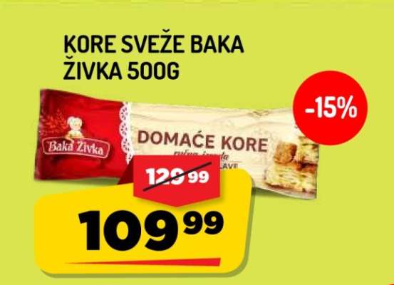 KORE SVEŽE BAKA ŽIVKA 500g