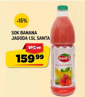 Sok Banana Jagoda 1.5l Santa