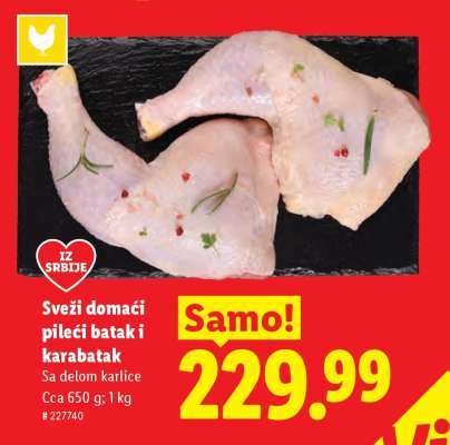 Svěží domácí pileći batak i karabatak