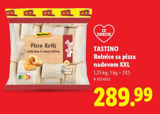 TASTINO Rolnice sa pizza nadevom XXL