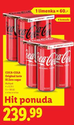 COCA-COLA Original taste ili Zero sugar