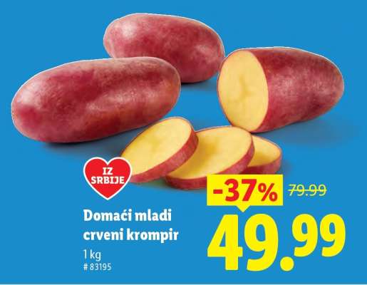 Domaći mladi crveni krompir