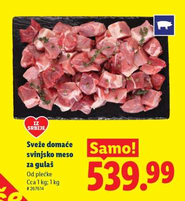 Sveže domaće svinjsko meso za gulaš