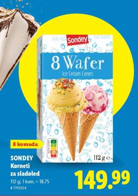 SONDEY Korneti za sladoled