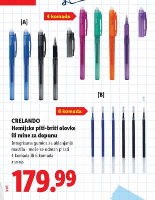 crelando Hemijske piši/briši olovke ili mine za dopunu