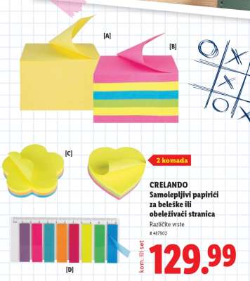 CRELANDO Samolepljivi papirići
