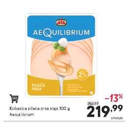 Kobasica pileća prsa slajs 100 g Aequilibrium