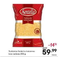 Testenina Sentella makarone koso sečene 350 g
