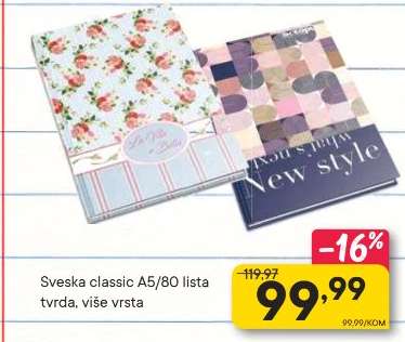 Sveska classic A5/80 lista