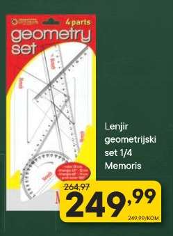 Lenjir geometrijski set 1/4 Memoris