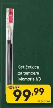 Set četkica za tempere Memoris 1/3