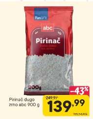 Pirinač dugo zrno ABC 900 g