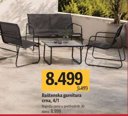 Baštenska garnitura crna, 4/1