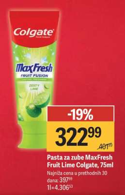 Pasta za zube MaxFresh Fruit Lime Colgate, 75ml