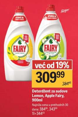 Deterdžent za sudove Lemon, Apple Fairy, 900ml