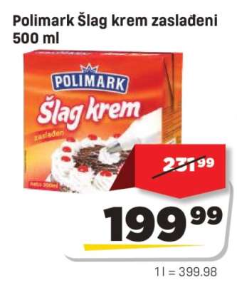 Polimark Šlag krem zaslađeni 500 ml