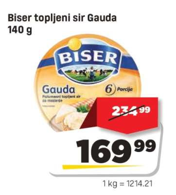 Biser topljeni sir Gauda 140 g