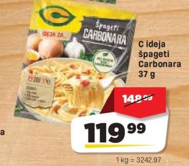 C ideja špageti Carbonara 37 g