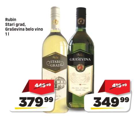 Rubin Stari grad, Graševina belo vino 1l