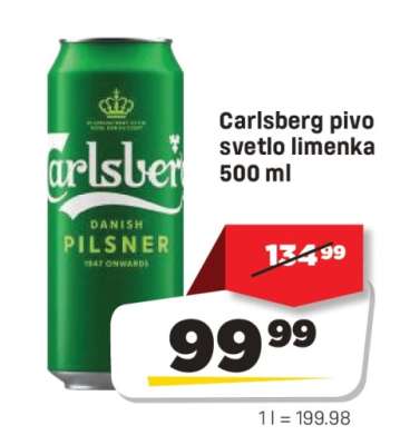Carlsberg pivo svetlo limenka 500 ml