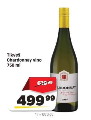 Tikveš Chardonnay vino 750 ml