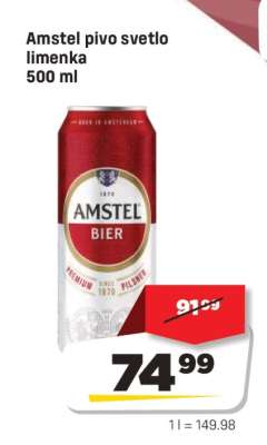 Amstel pivo svetlo limenka 500 ml