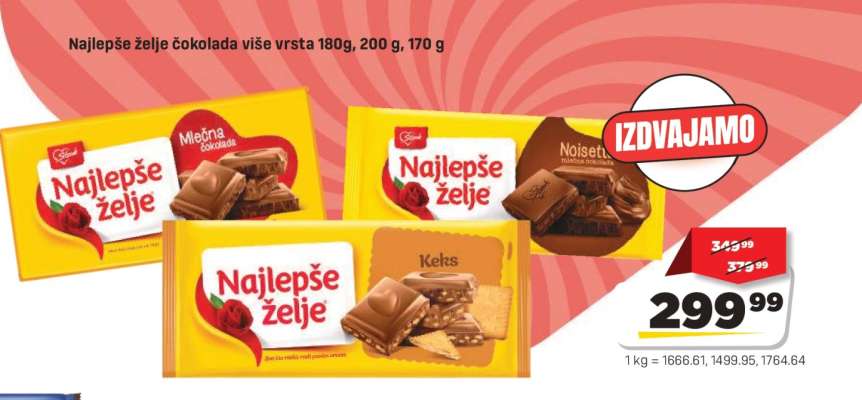 Najlepše želje čokolada