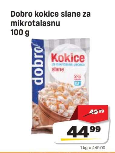 Dobro kokice slane za mikrotalasnu 100 g