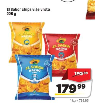El Sabor chips više vrsta 225 g