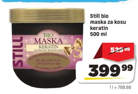 Still bio maska za kosu keratin 500 ml