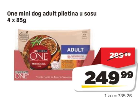 One mini dog adult piletina u sosu 4 x 85g