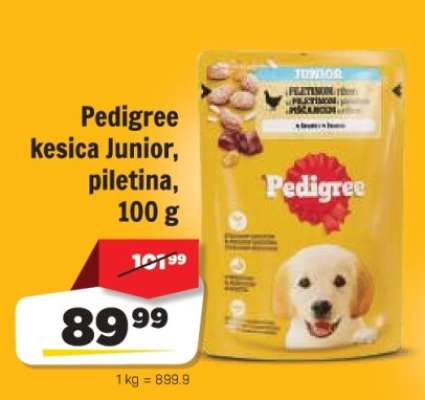Pedigree kesica Junior, piletina, 100 g