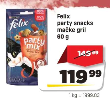 Felix party snacks mačke gril 60 g
