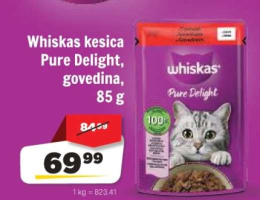 Whiskas kesica Pure Delight, govedina, 85 g