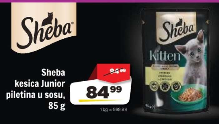 Sheba kesica, Junior, piletina u sosu, 85 g