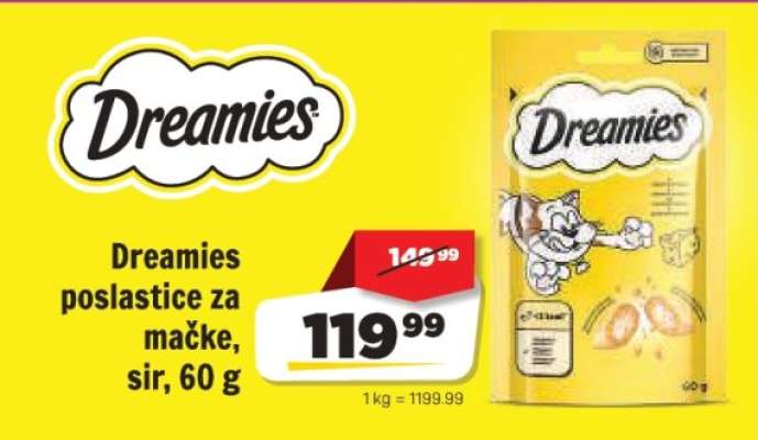 Dreamies poslastice za mačke, sir, 60 g