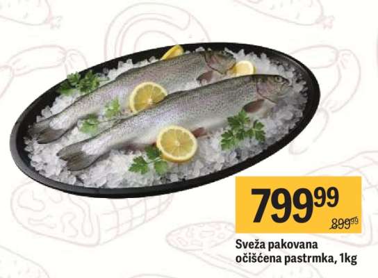 Sveža pakovana očišćena pastrmka, 1kg