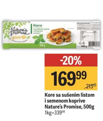 Kore sa sušenim listom i semenom koprive Nature's Promise, 500g