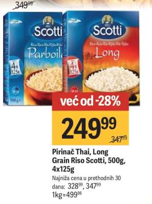Pirinač Thai, Long Grain Riso Scotti, 500g 4x125g