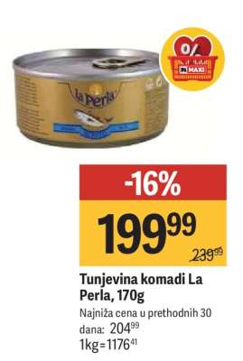 Tunjevina komadi La Perla 170g