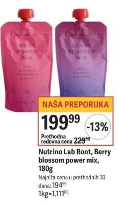 Nutrino Lab Root, Berry blossom power mix, 180g